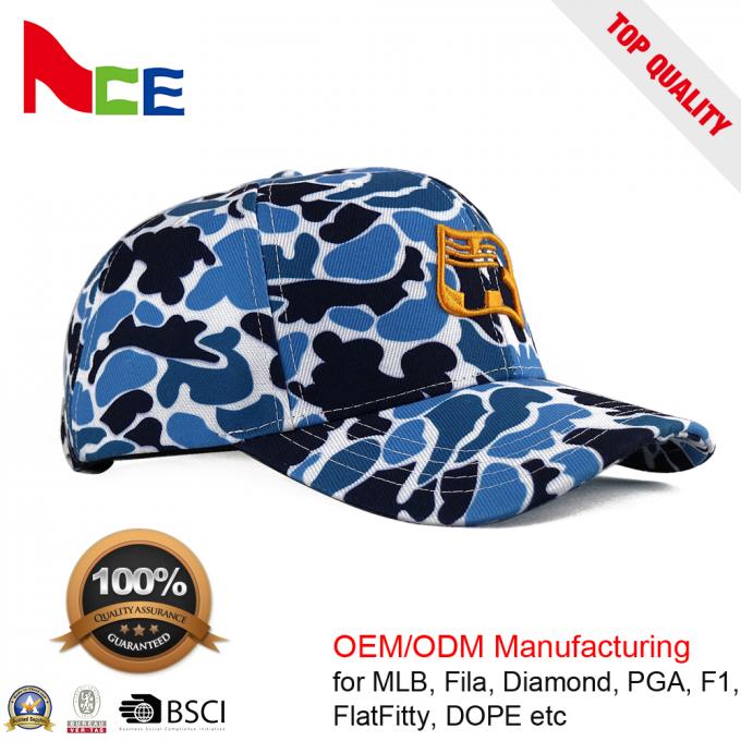 Camo Baskılı Beyzbol Kapakları OEM / ODM Spor Şapkaları ACE Şapkalar