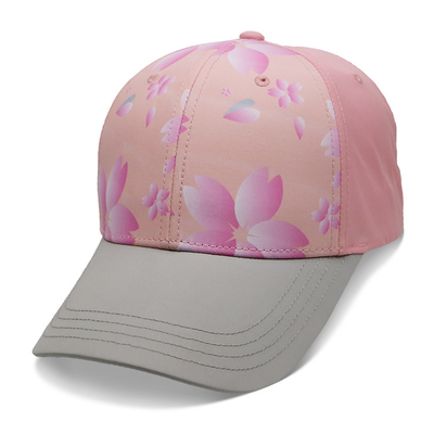 Kişiselleştirilmiş Bayanlar Beyzbol Şapkası, Süblimasyon Çiçek Beyzbol Şapka Nefes